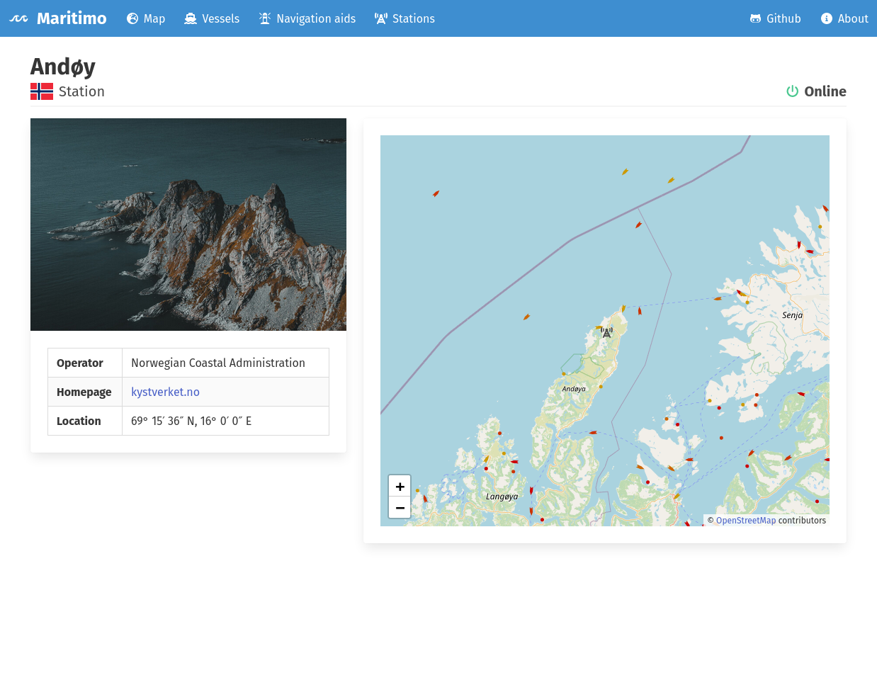 Andøy's station page